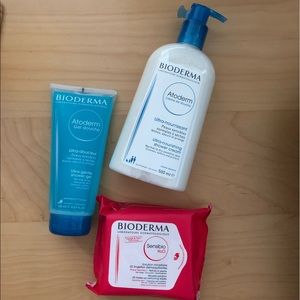 Bioderma makeup remover wipe + Shower Gel + Cream